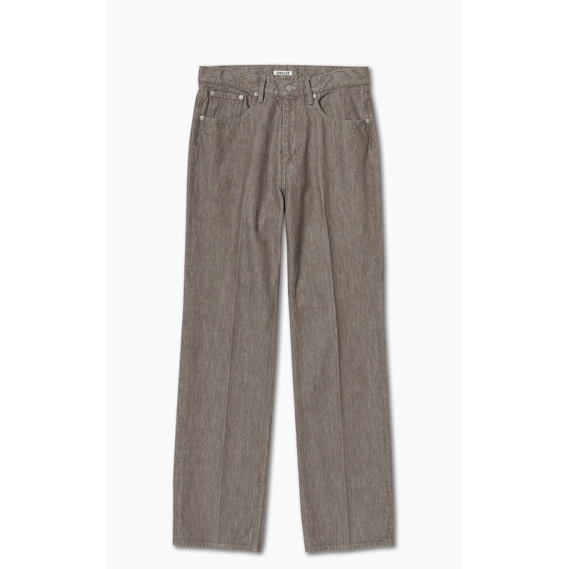 Auralee Hard Twist Denim 5P Pants Faded Mocha Brown W28