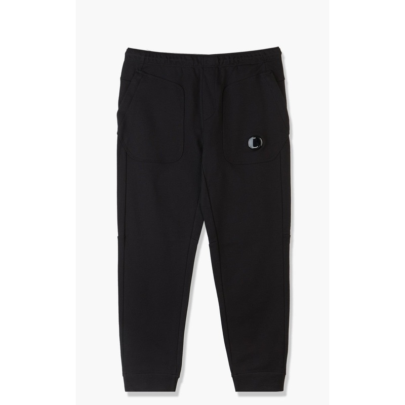 C.P. Company Diagonal Raised Fleece Mixed Sweat Pants Black S