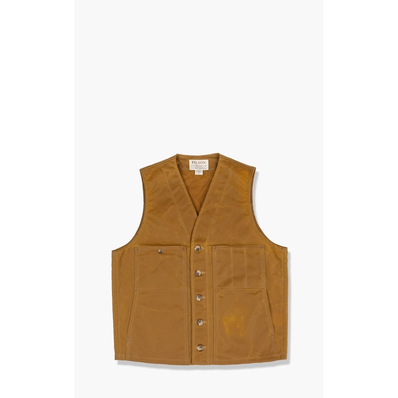 Filson Oil Tin Cloth Vest Dark Tan S