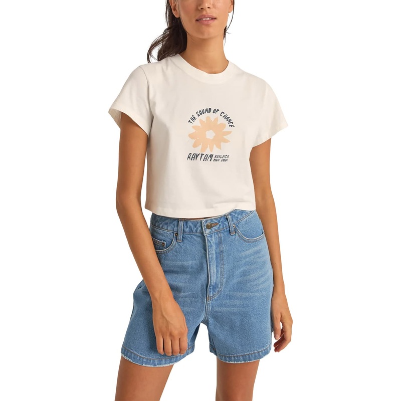 Rhythm Daisy Crop Crew Neck T-Shirt – Women’s