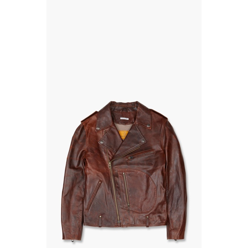 Shangri-La Heritage Chiodo Horsehide Leather Jacket Whiskey Brown M