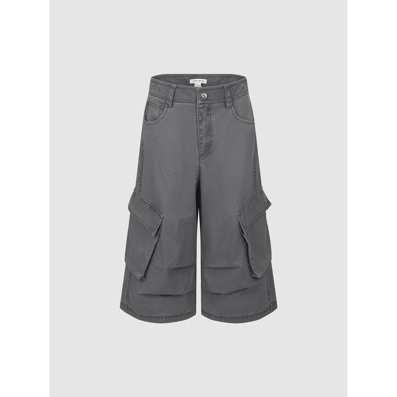 Wide-Leg Cargo Pants Grey XXS