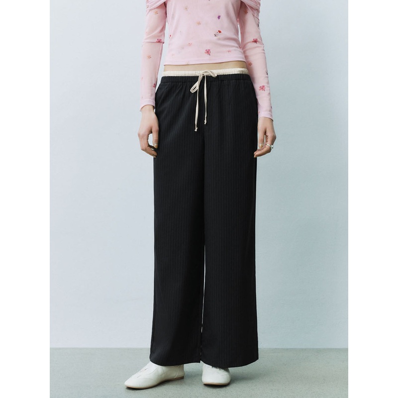 Wide-Leg Pants Blue Striped XXS