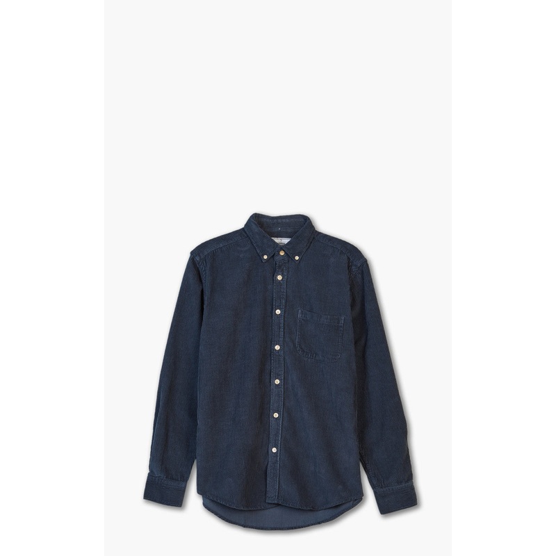 Portuguese Flannel Lobo Corduroy Shirt Navy S