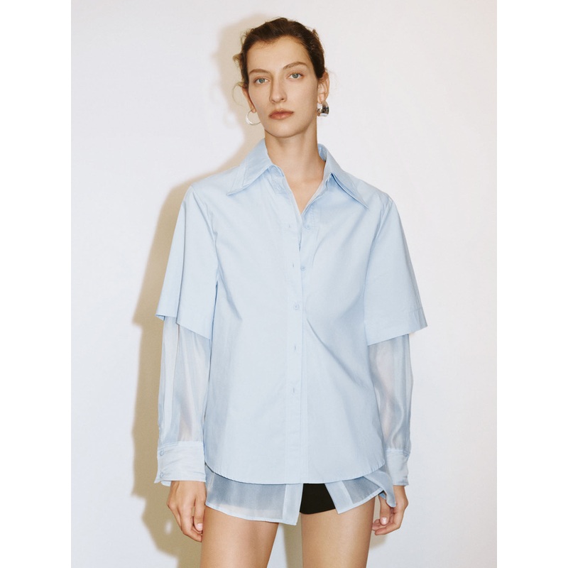 2 In 1 Button Up Shirts Blue XS