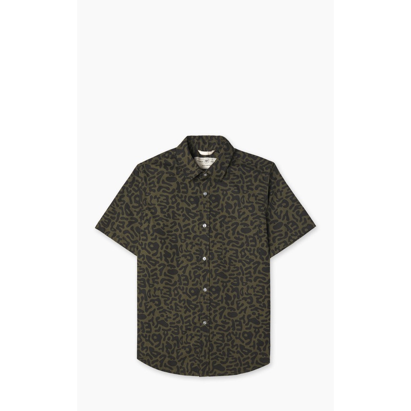 Rogue Territory Oxford Shirt S/S Alphabet Camo Olive S