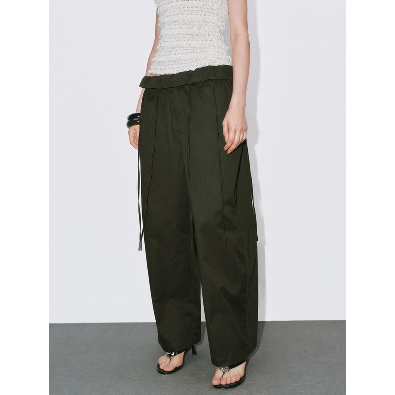 Wide-Leg Pants Green S