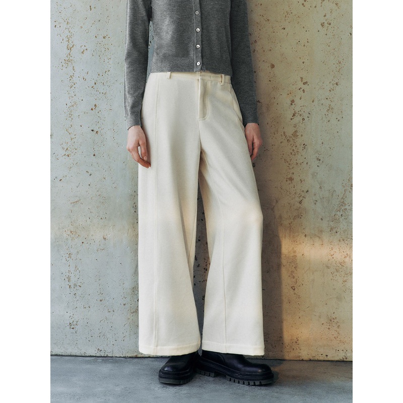 High Rise Wide-Leg Pants White XXS