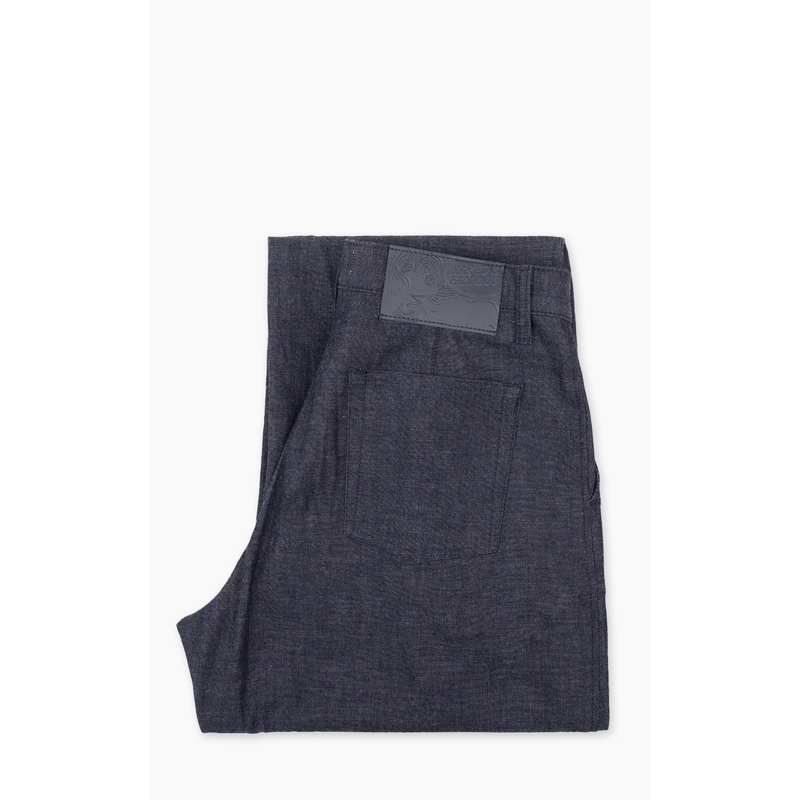 Naked & Famous Denim Pleated Trouser Rinsed Denim Indigo 10oz 30/34
