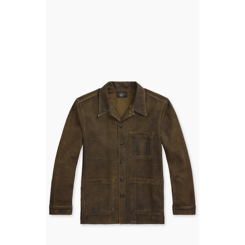 RRL Reverse-Sateen Overshirt Washed Brown L
