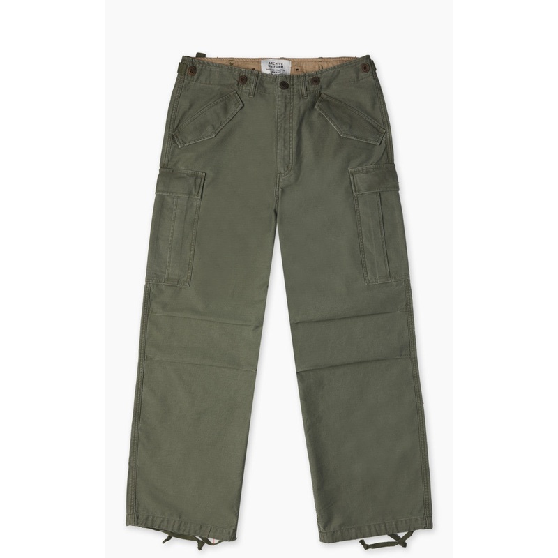 Denham Archive Cargo Pant Heavy Satin Army Green XS