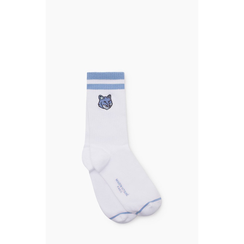 Maison Kitsun Bold Fox Head Sporty Socks Hampton Blue 40-45