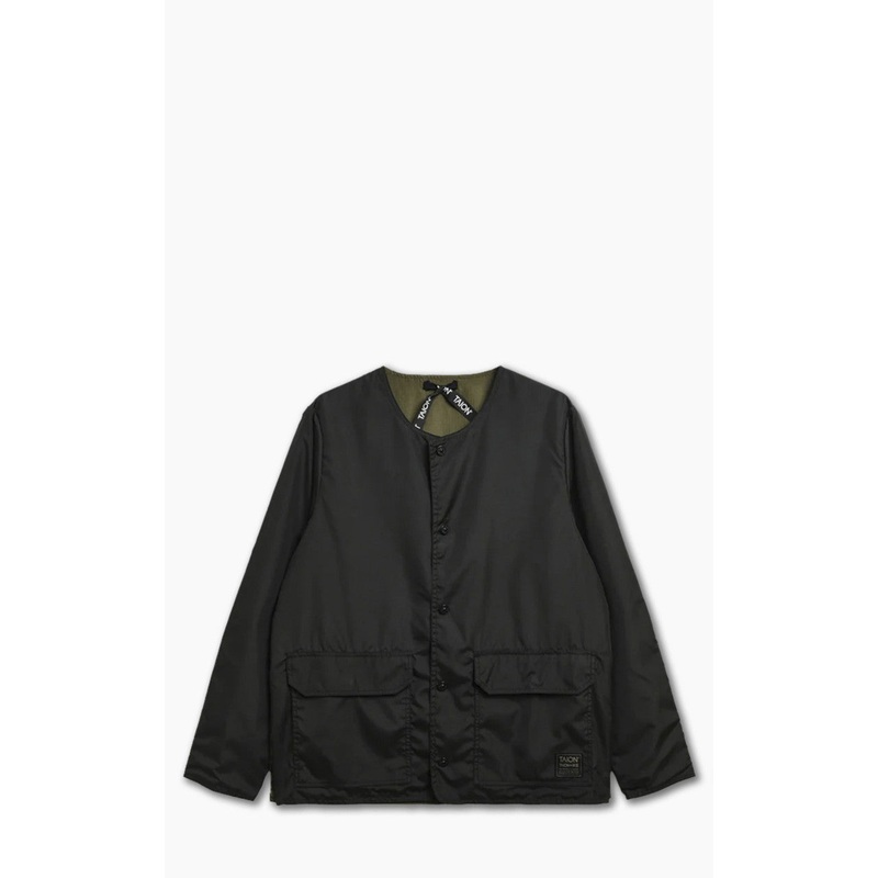 Taion Military Reversible Crew Neck Cardigan Black S