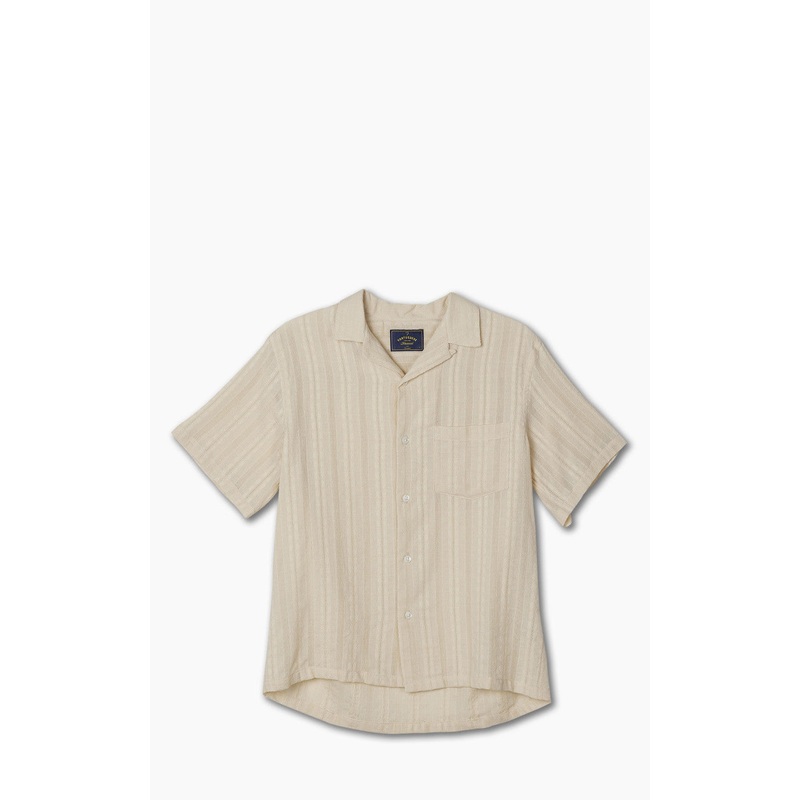 Portuguese Flannel Almada Camp Collar Shirt Ecru M