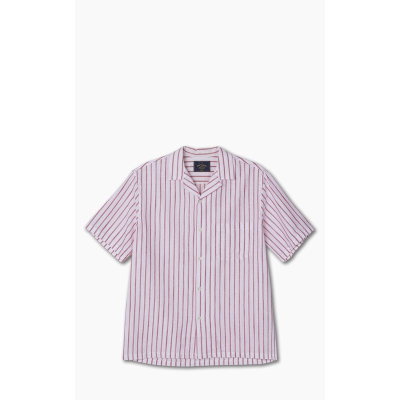 Portuguese Flannel Beach Cabin Camp Collar Shirt Red L