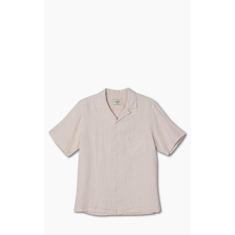 Portuguese Flannel Linen Camp Collar Shirt Raw M