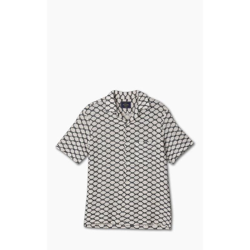 Portuguese Flannel Net Camp Collar Shirt Black M