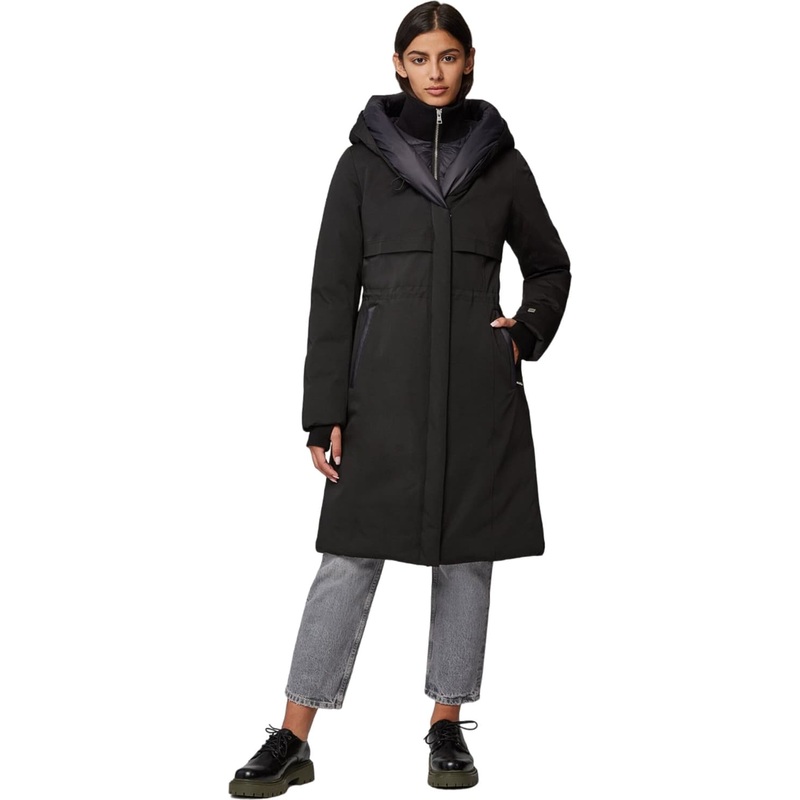 SOIA & KYO Samara-TD Semi-Fitted Classic Down Coat with Hood – Women’s