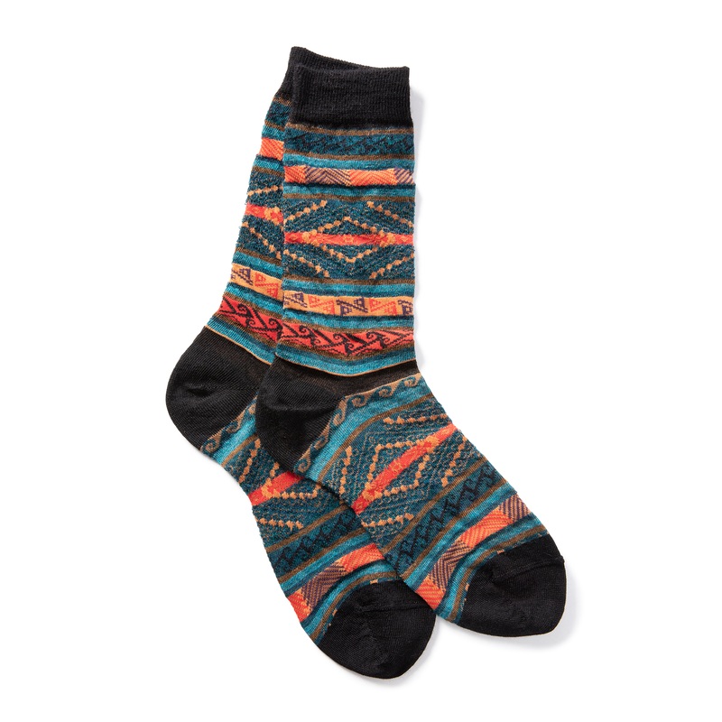 Wms Manta Stripe Socks Teal/Orange One Size