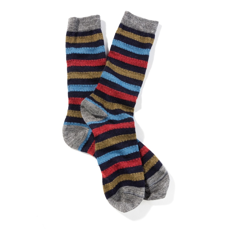 Womens Alpaca Socks Multicolor Stripe One Size