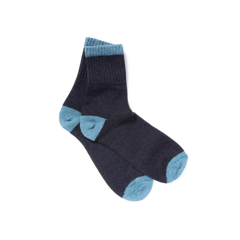 Womens Alpaca Socks Navy/Sky One Size