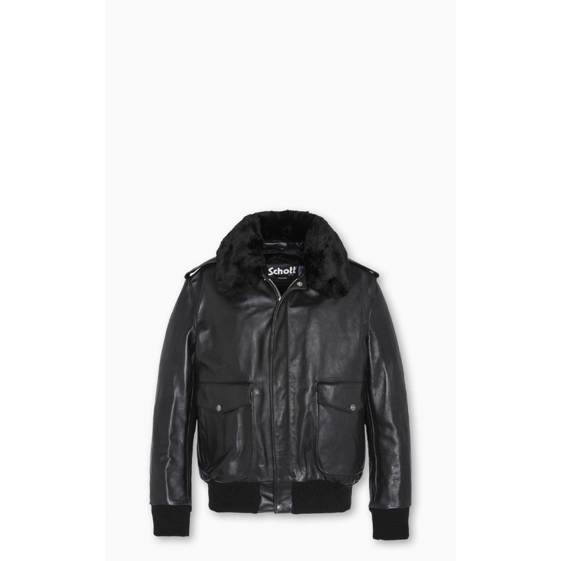 Schott NYC 184SM A-2 Leather Flight Jacket Black 36