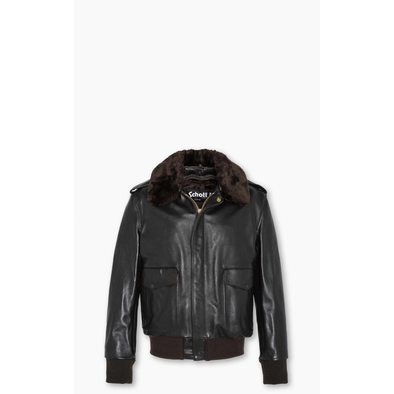 Schott NYC 184SM A-2 Leather Flight Jacket Brown 36