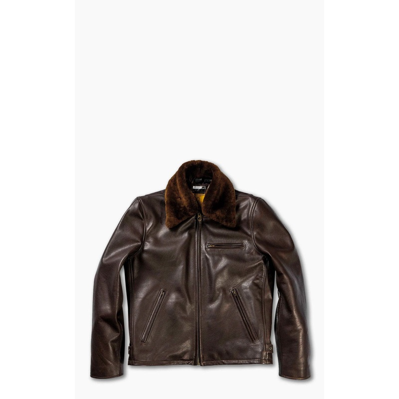 Shangri-La Heritage Varenne Fur Collar Leather Jacket Brown S