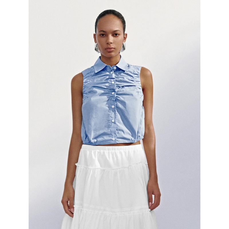 Sleeveless Shirts Blue XS