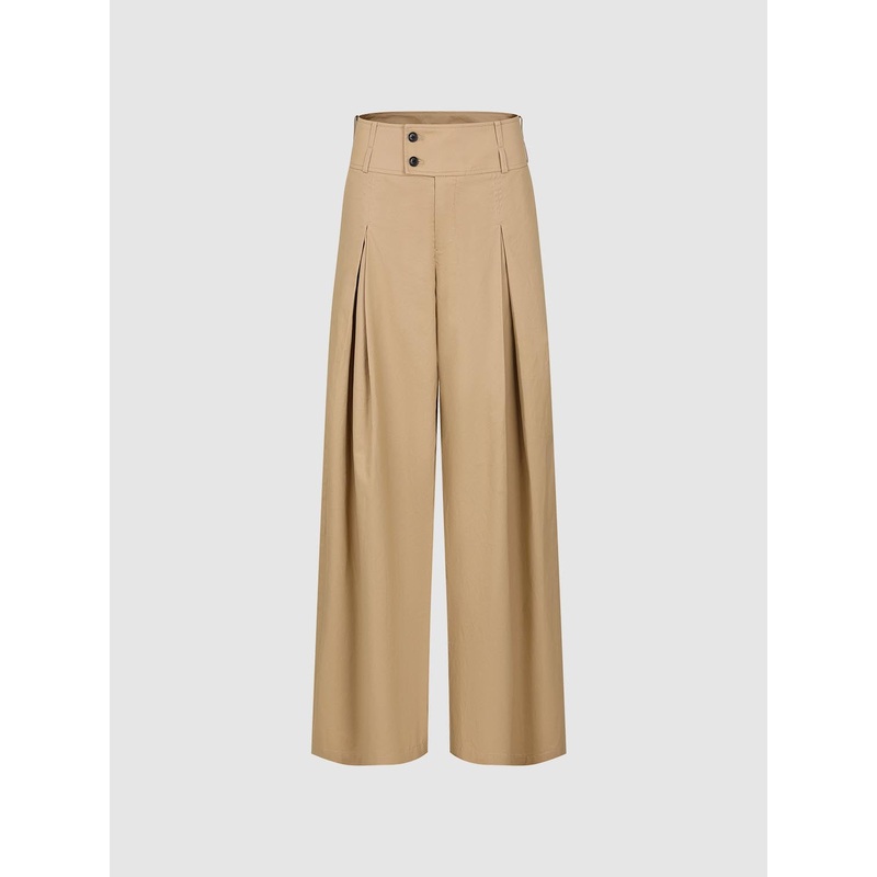 Wide-Leg Pants Light Khaki XXS