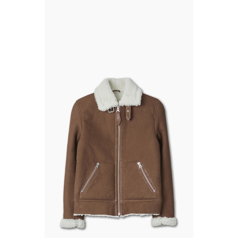 Schott NYC LCB100S Retro Dual Sided Sheepskin Jacket Brown M