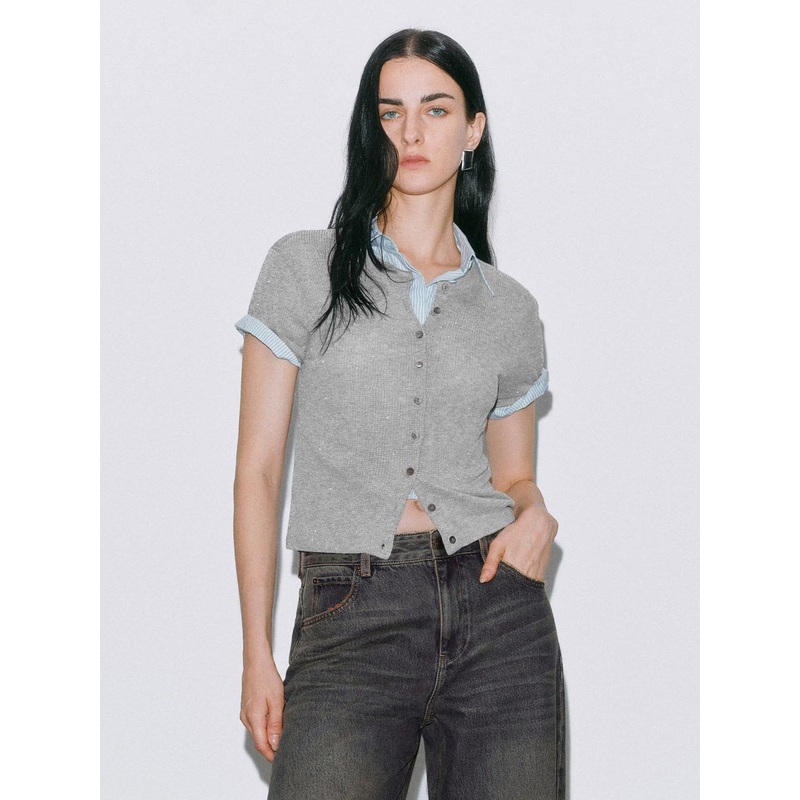 Knitted Cardigans Light Grey XS