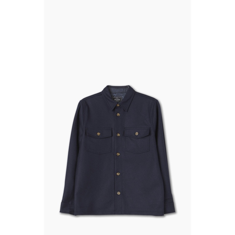 Portuguese Flannel Wool Field Overshirt Navy M