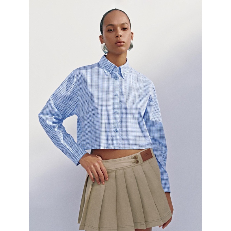 Shirts Light Blue Checkered XS