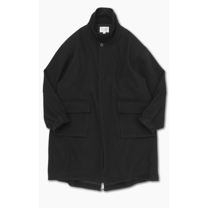 Still By Hand Tweed Fishtail Coat Black 1