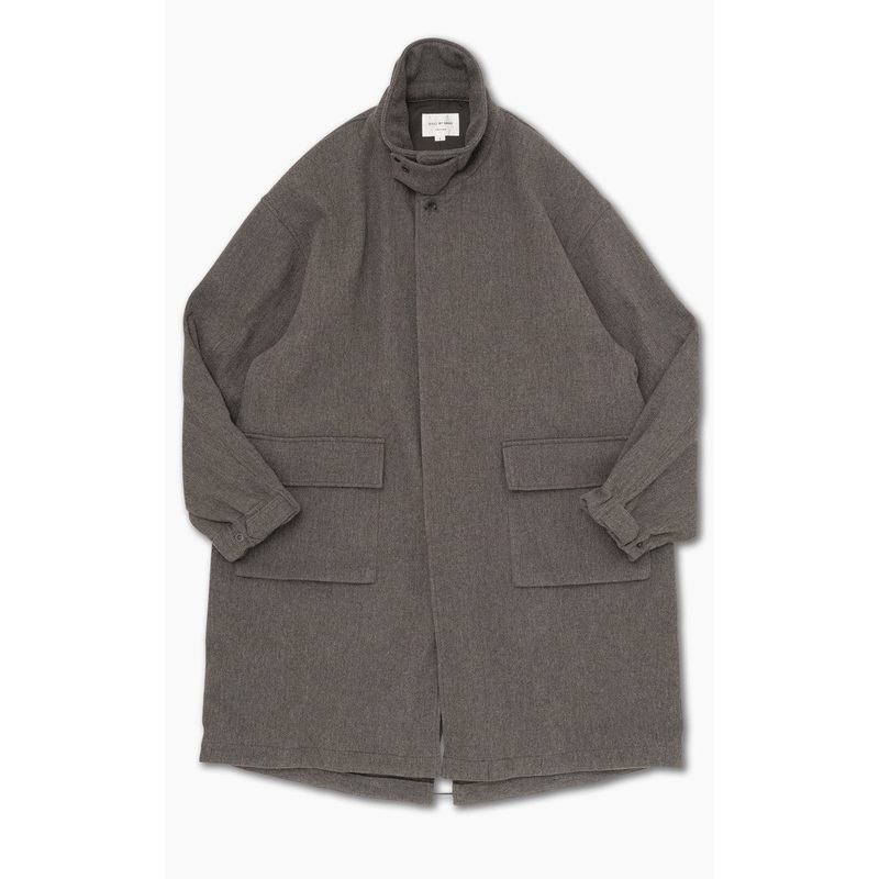 Still By Hand Tweed Fishtail Coat Greige 1