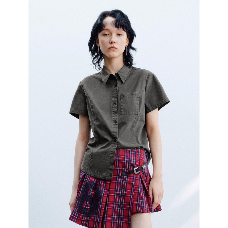 Short Sleeve Shirts Dark Grey XS