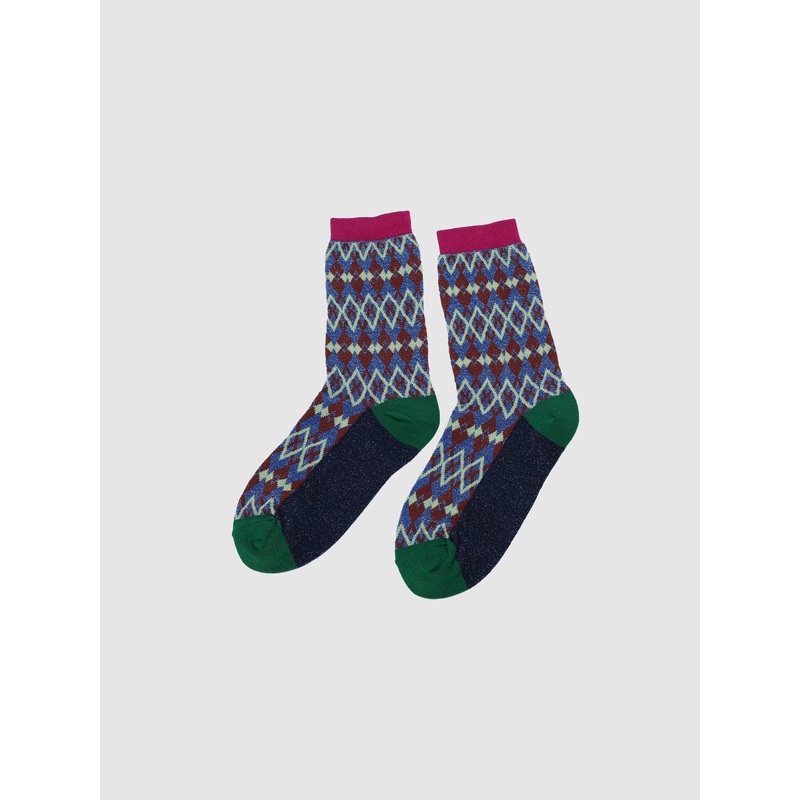 Socks Blue Checkered One-Size