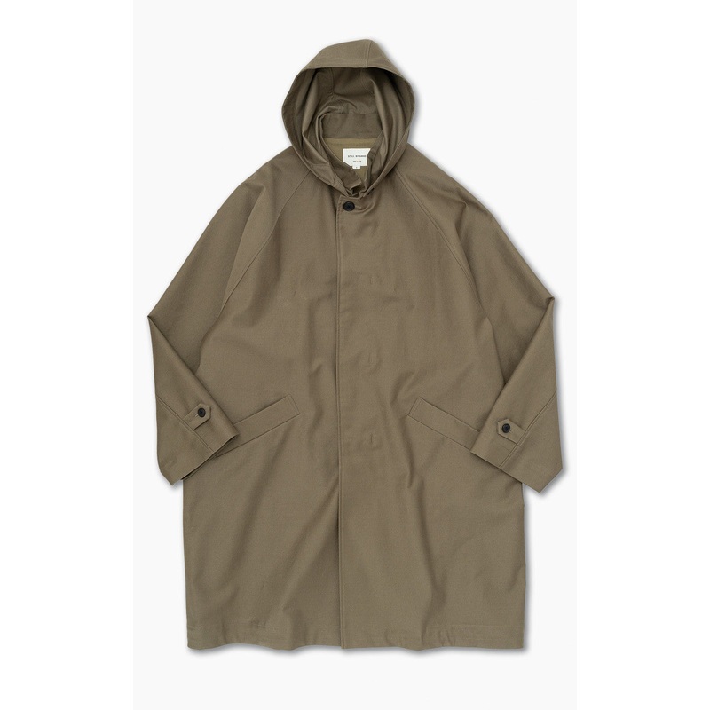 Still By Hand Moleskin Hooded Coat Khaki Beige 1