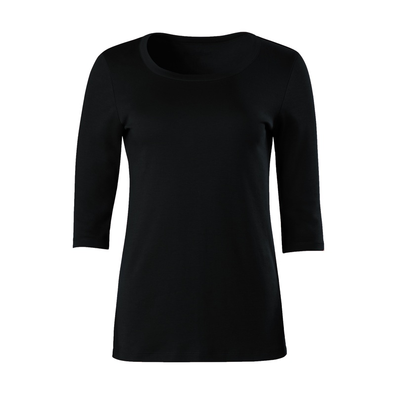 3/4 Sleeve Scoopneck Tee Black XS