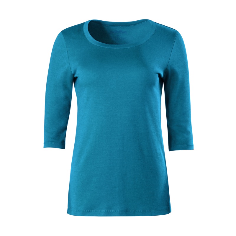 3/4 Sleeve Scoopneck Tee Sea Blue XS