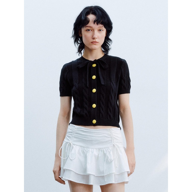 Cable Knitted Cardigans Blue XS