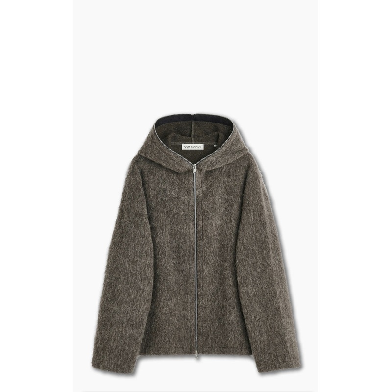Our Legacy Full Zip Hood Mole Grey Mohair 46/S