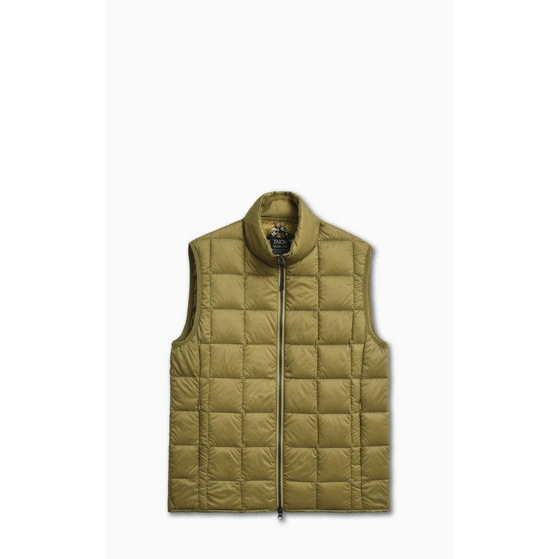 Taion HI-Neck Zip Down Vest Beige S