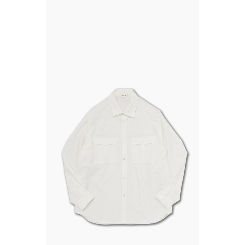 Still By Hand Double Pocket Raglan Shirt Off White 1