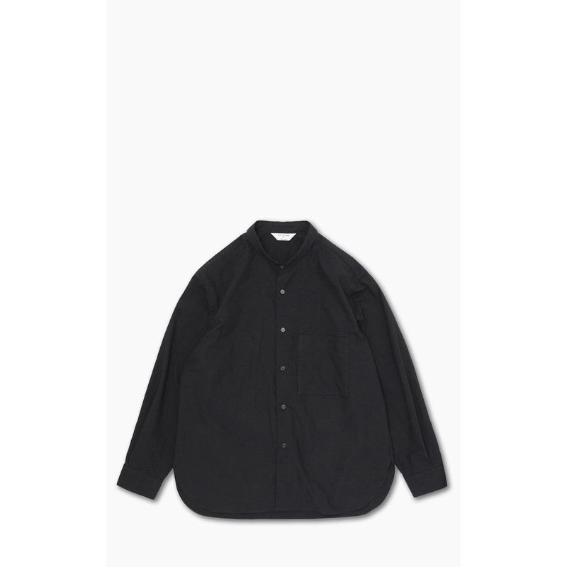 Still By Hand Narrow Collar Shirt Dark Navy 1