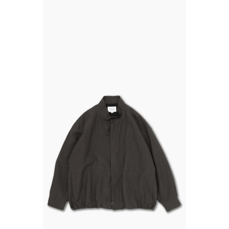 Still By Hand Peach Skin Linen Blouson Dark Brown 1