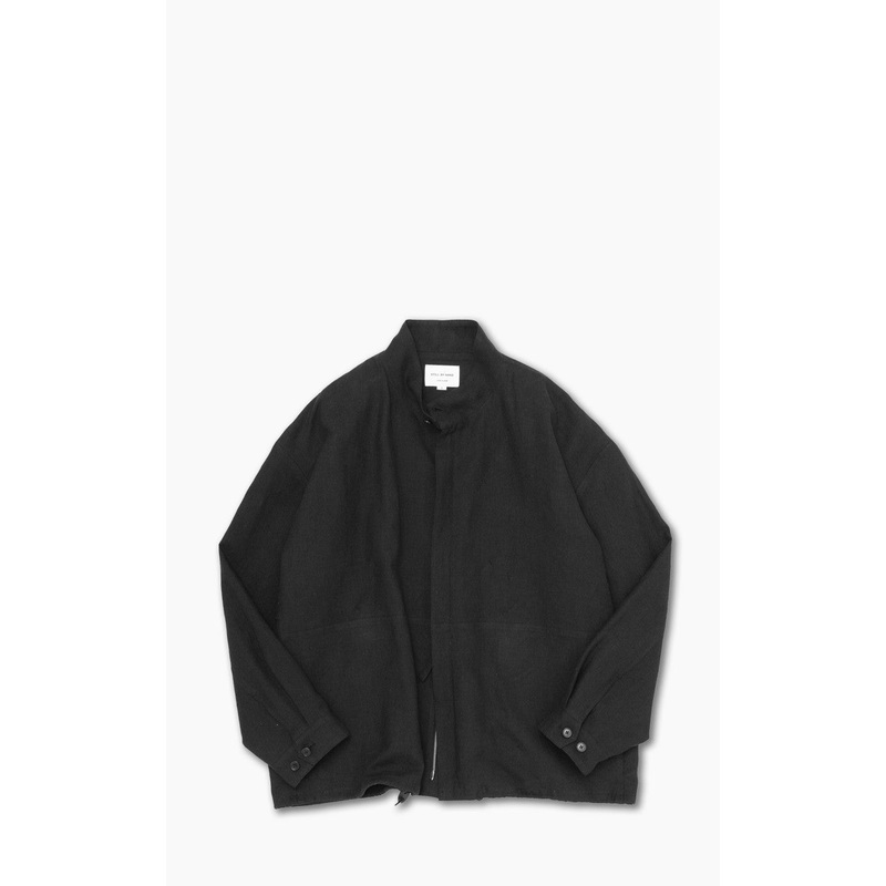 Still By Hand Peach Skin Linen Blouson Ink Black 1