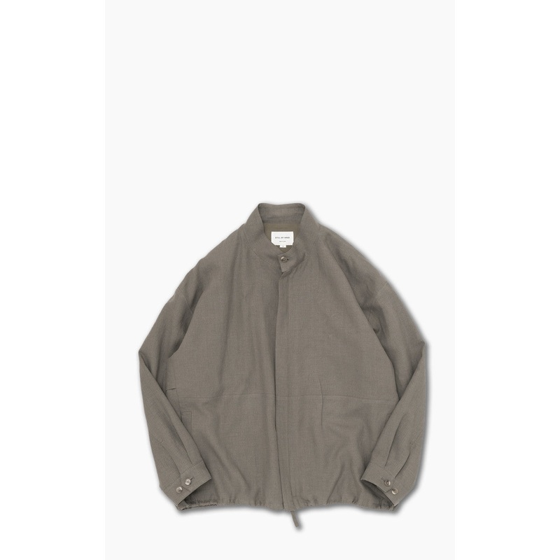 Still By Hand Peach Skin Linen Blouson Taupe 1