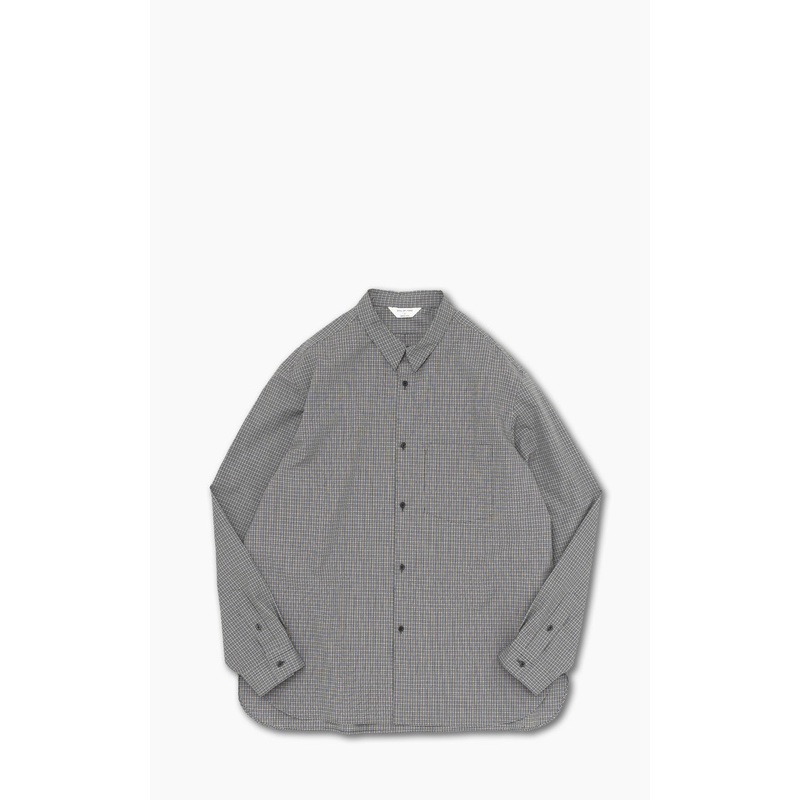 Still By Hand Regular Collar Shirt Charcoal Check 1